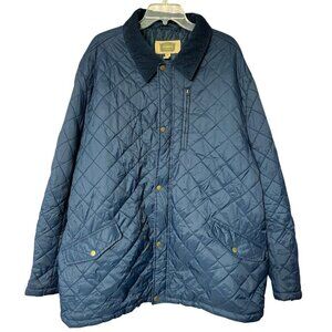 Foundry Women's Plus Size 4XL Quilted Navy Blue Jacket Corduroy Collar  Elbow